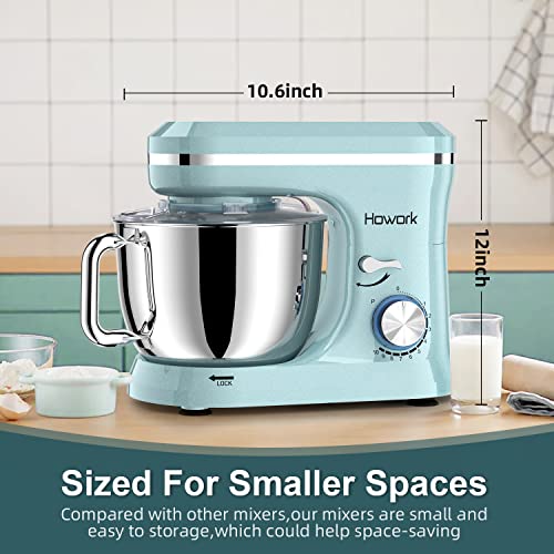HOWORK Electric Stand Mixer 6.5QT Stainless Steel Bowl, Blue P383969