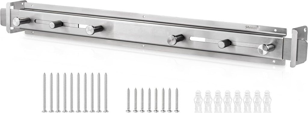 Door Barricade Bar with Door Hook, Patented Security Reinforcement N7979