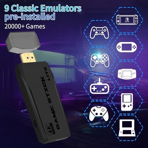 Wireless Retro Game Console with Dual 2.4G Controllers, 64GB V41366