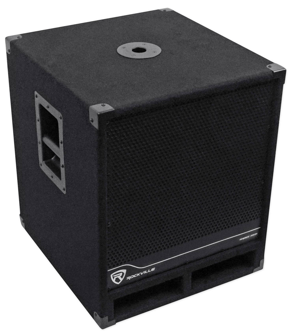 Rockville RBG15S 15x22 1600W Active Powered PA Subwoofer with Steel Casters R683031