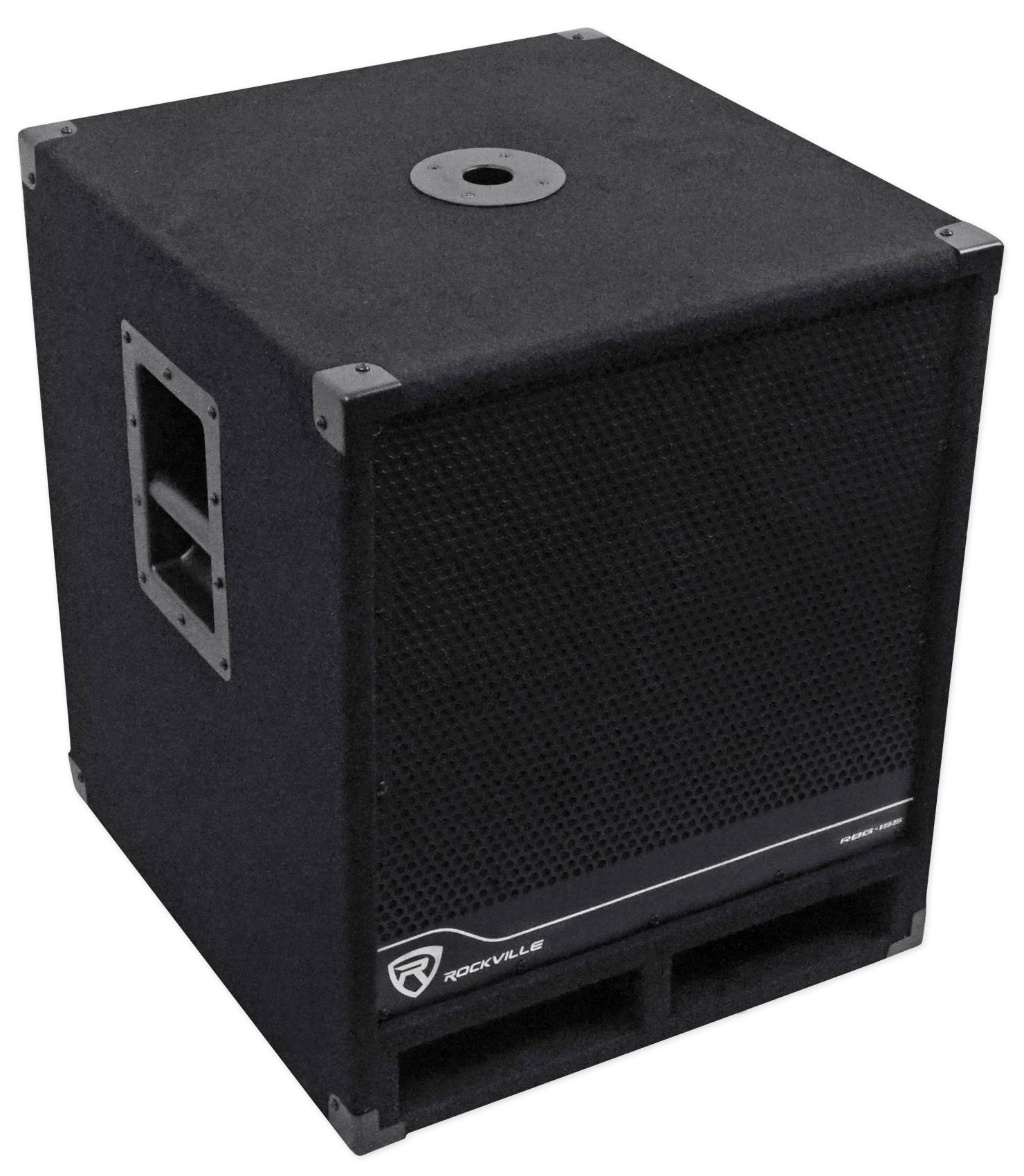Rockville RBG15S 15x22 1600W Active Powered PA Subwoofer with Steel Casters R683031