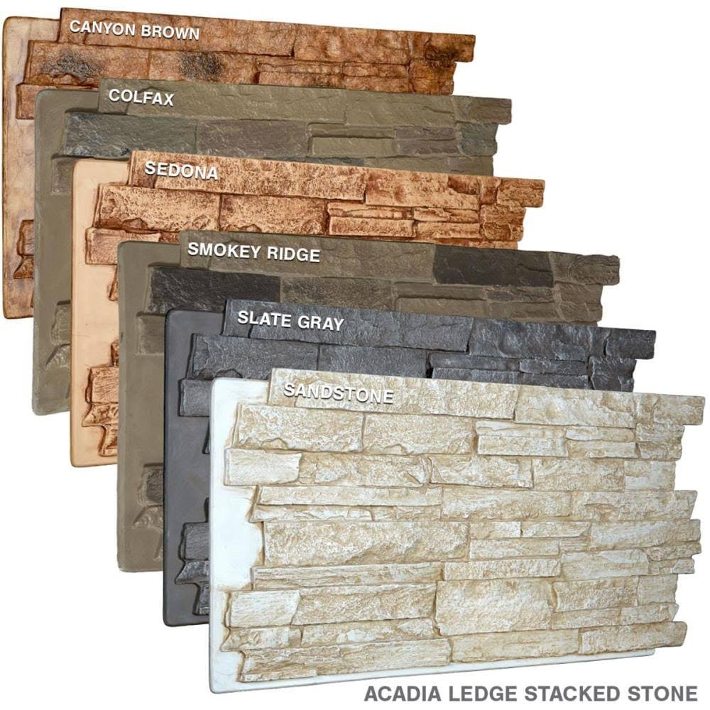 Acadia Ledge Stacked Stone Faux Stone Siding Panel, Sandstone I5141