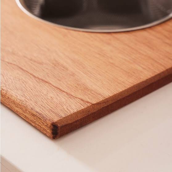 Over-The-Sink Cutting Board with Mesh Basket, Mahogany X741901