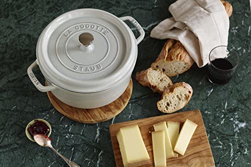 STAUB Cast Iron Dutch Oven 5.5-qt Round Cocotte, Black Matte P4487