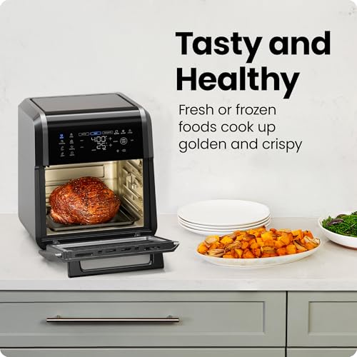 CHEFMAN Multifunctional Digital Air Fryer Rotisserie Dehydrator Convection Oven, 10L, Black H5903