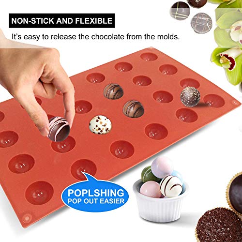 Silicone Mold for Baking, Half Sphere Chocolate Cake Jelly Mold (2 Packs) L40364