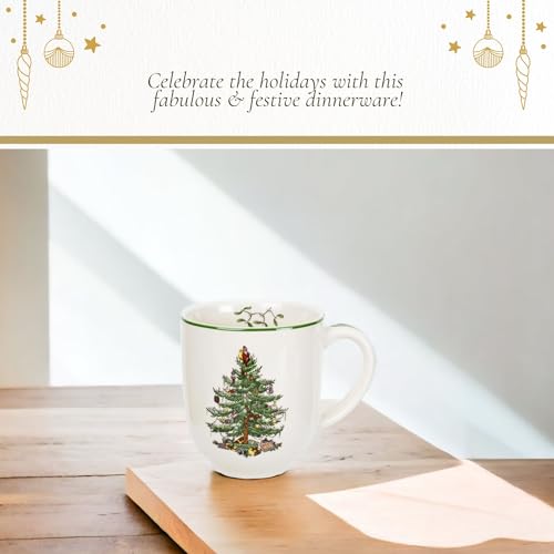 Spode Christmas Tree Cafe Mug 14 Oz Ceramic Holiday Coffee Mug T294