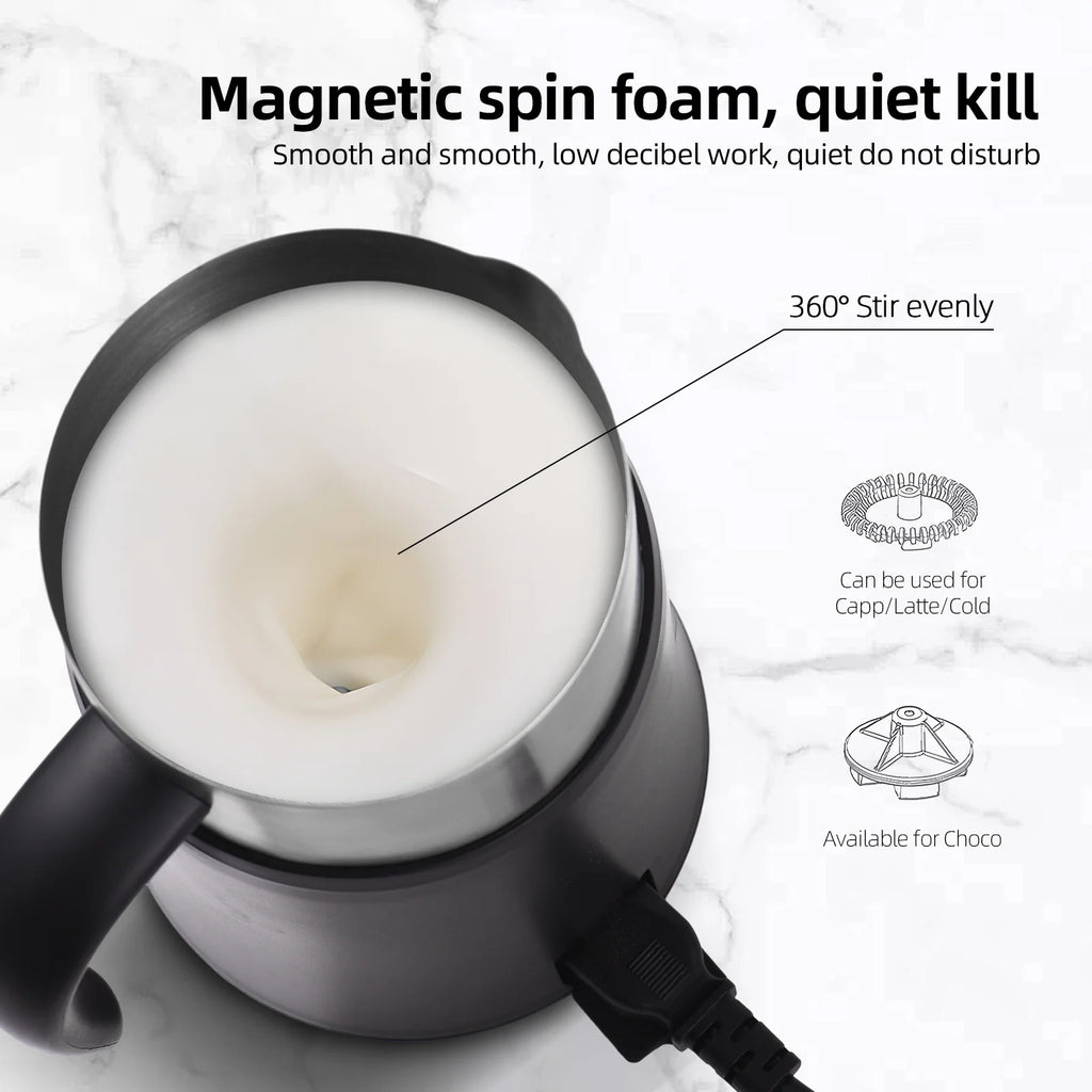 5 in 1 Electric Milk Frother 24oz Hot and Cold Foam Maker for Latte Q2083