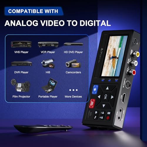 Portta VHS to Digital Converter with Remote H665863