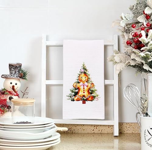 Christmas Tree Kitchen Towels - Neutral Christmas Hand Towels, 16 x 24 Inch V47794