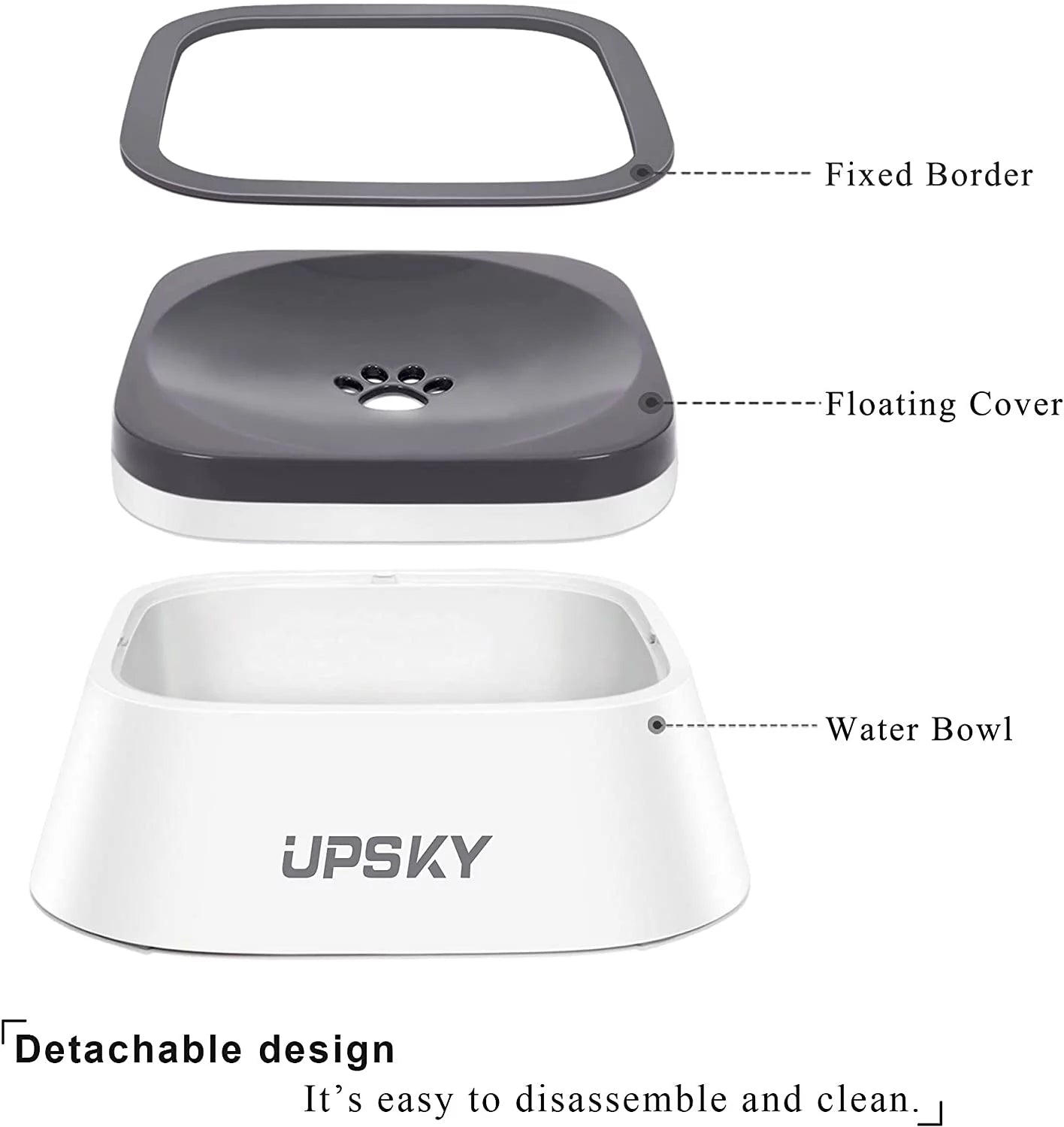 No Spill Dog Water Bowl 35oz for Dogs and Cats W468031