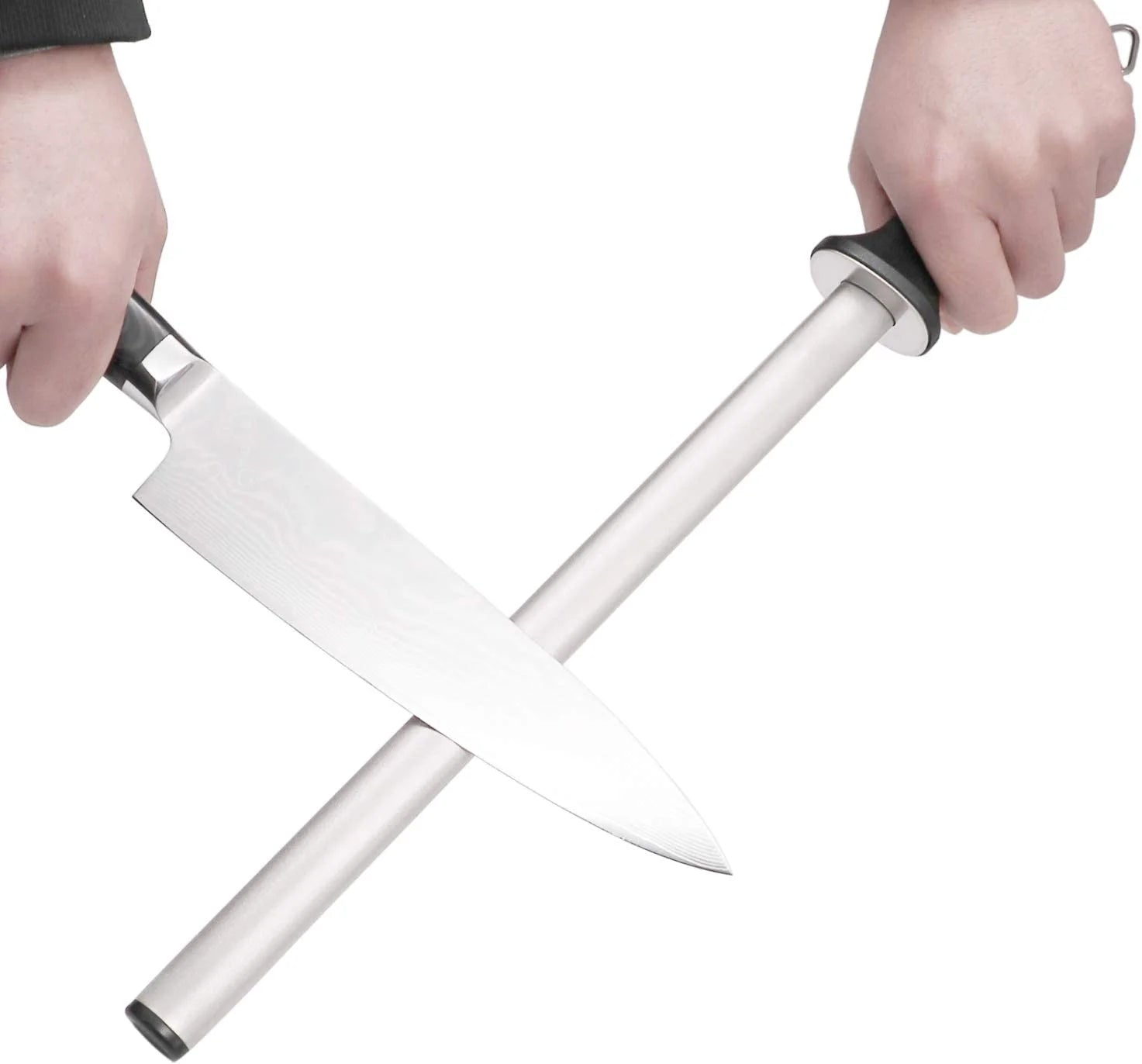 Wiitek 12inch Diamond Knife Honing Rod, Chef Knife Sharpener Steel F993
