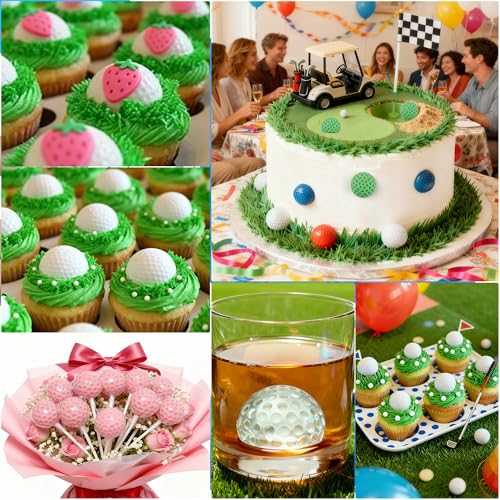 Sidosir Golf Ball Silicone Molds with Lid for Cake Decorations, 9-Cavity L16772