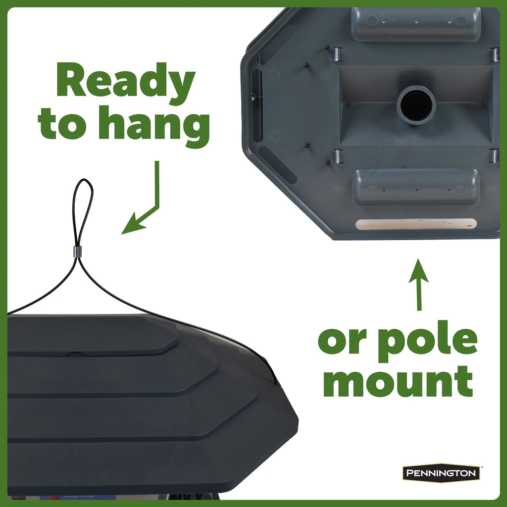 Pennington Earth Smart Gray Recycled Resin EcoBistro Wild Bird Hopper Feeder 2 Pack A51041