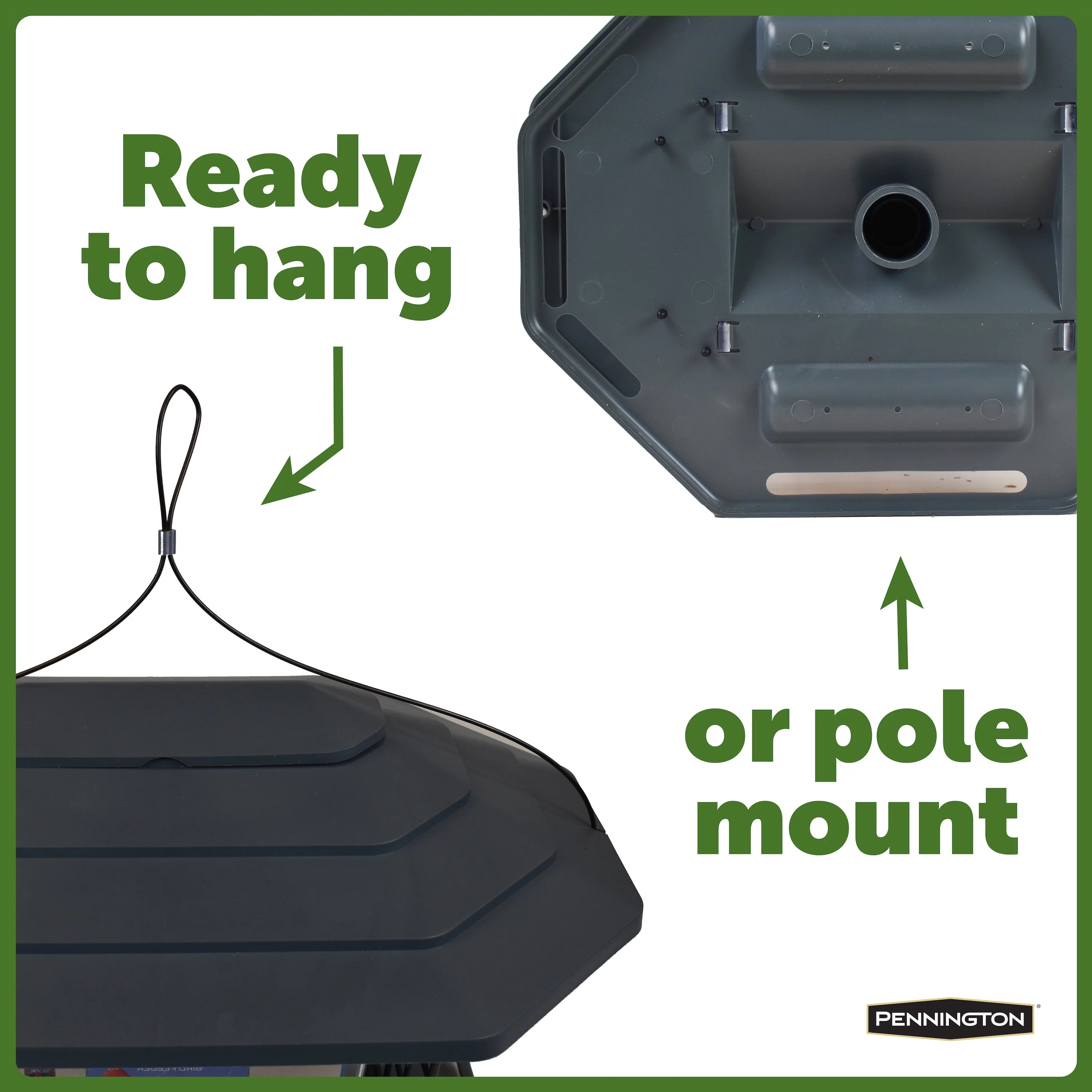 Pennington Earth Smart Gray Recycled Resin EcoBistro Wild Bird Hopper Feeder 2 Pack A51041