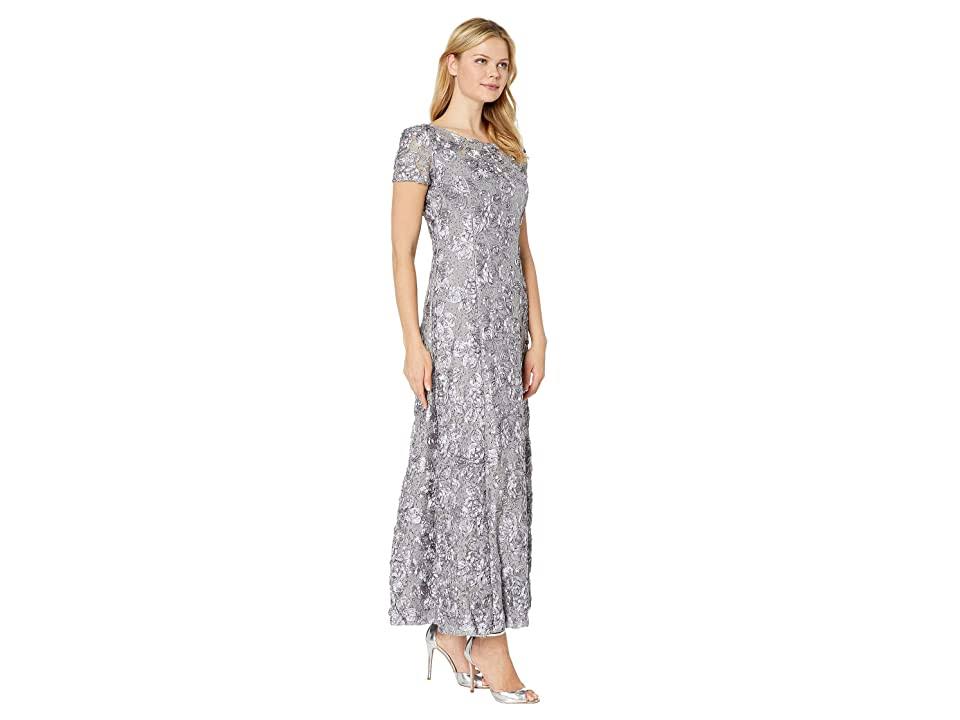 Alex Evenings Rosette A-Line Gown Dove T2424