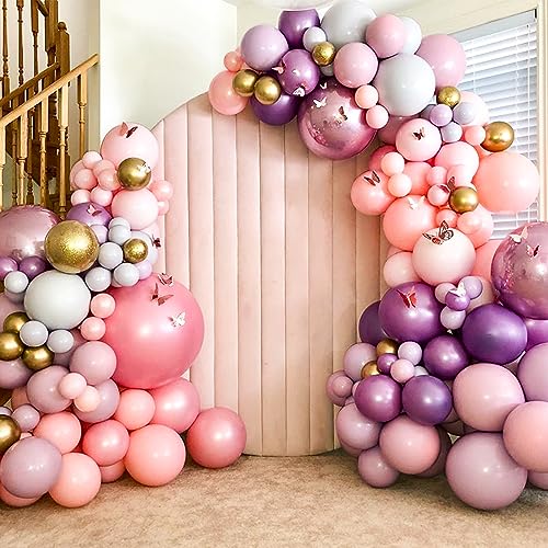 AerWo Balloon Arch Kit 9.35FT & 6FT with Gold Frame Stand for Wedding Party Decor C288064