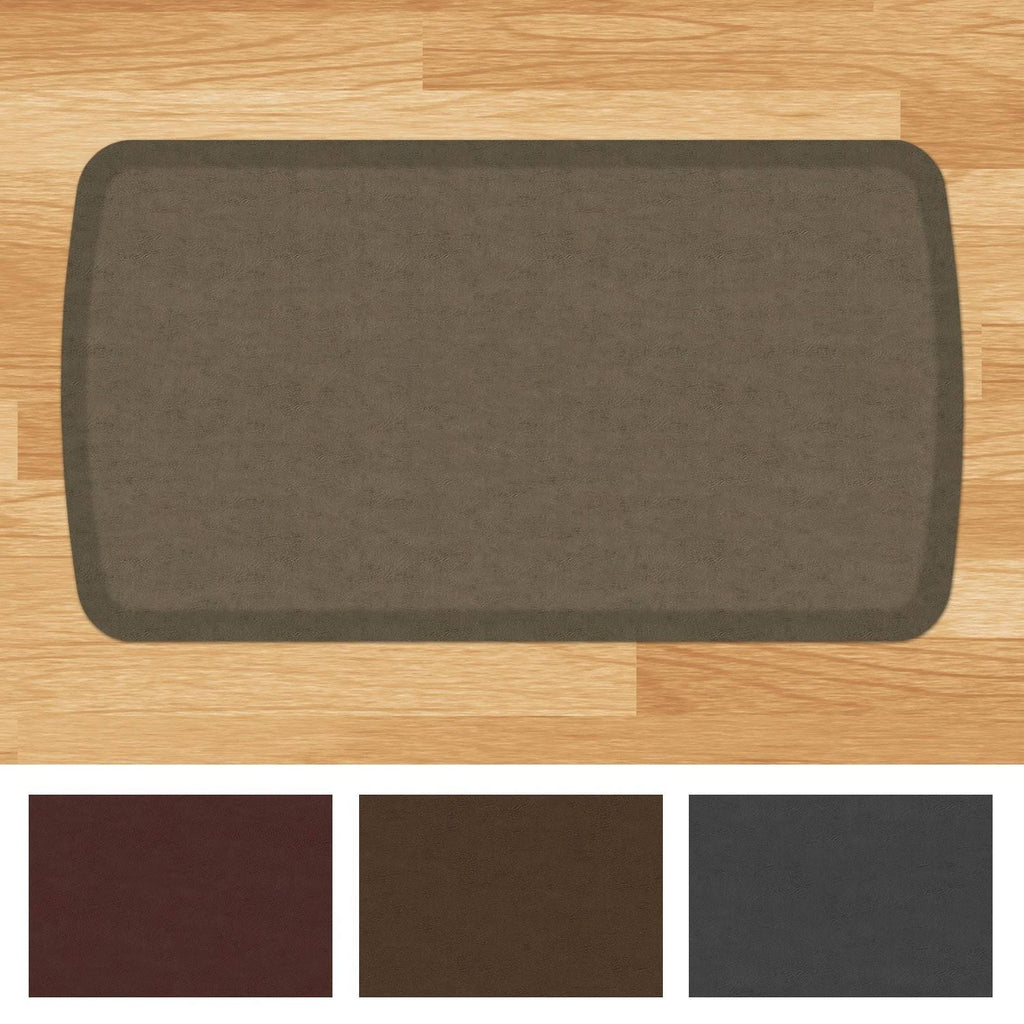 GelPro Elite Vintage Leather Anti Fatigue Kitchen Mat, Rustic Brown N322