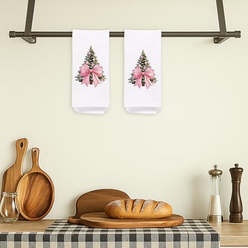 Christmas Tree Kitchen Towels - Neutral Christmas Hand Towels, 16 x 24 Inch V47794