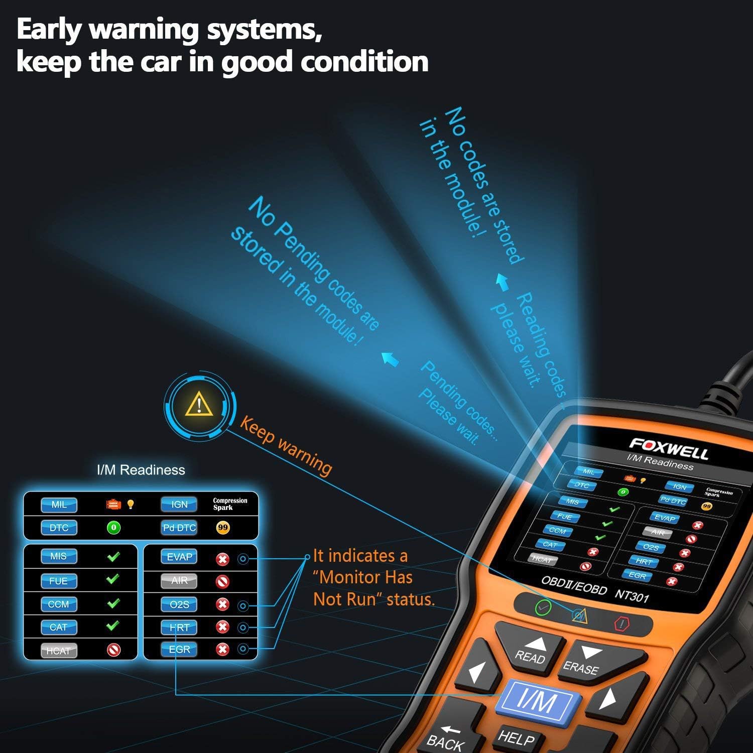 FOXWELL NT301 OBD2 Scanner Professional Mechanic Diagnostic Code Reader B9718