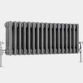 Regent Electric - Raw Metal Lacquered Horizontal 3-Column Traditional Cast-Iron Style Radiator - 11.75x22 x 31.125x22