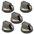 SET OF 5 DG64-00473A Stove Knobs Replacement for Samsung Gas Range - Control Dial Knob Oven Top Burner Parts Compatible with X58H5600SS NX58H5650WS NX58K7850SS NX58J7750SS NX58K7850SS NX58M6850SS NX58