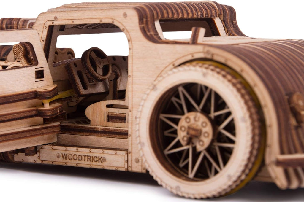 Wood Trick Hot Rod Wooden Model Car Kit 3D Puzzle, Pack of 2 E1693