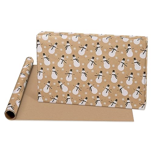 American Greetings Vintage Kraft Christmas Wrapping Paper Rolls, 4 Rolls, 80 sq. ft. D740