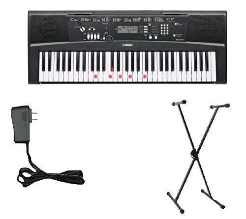 Yamaha EZ220 Keyboard with Lighted Keys, Stand and Power U4104