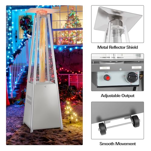 Hykolity Pyramid Patio Heater, 48000 BTU Propane, Bronze O1980