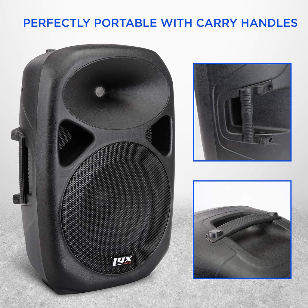 LyxPro SPA15 15 Portable PA Speaker System with Tripod Stand B731014