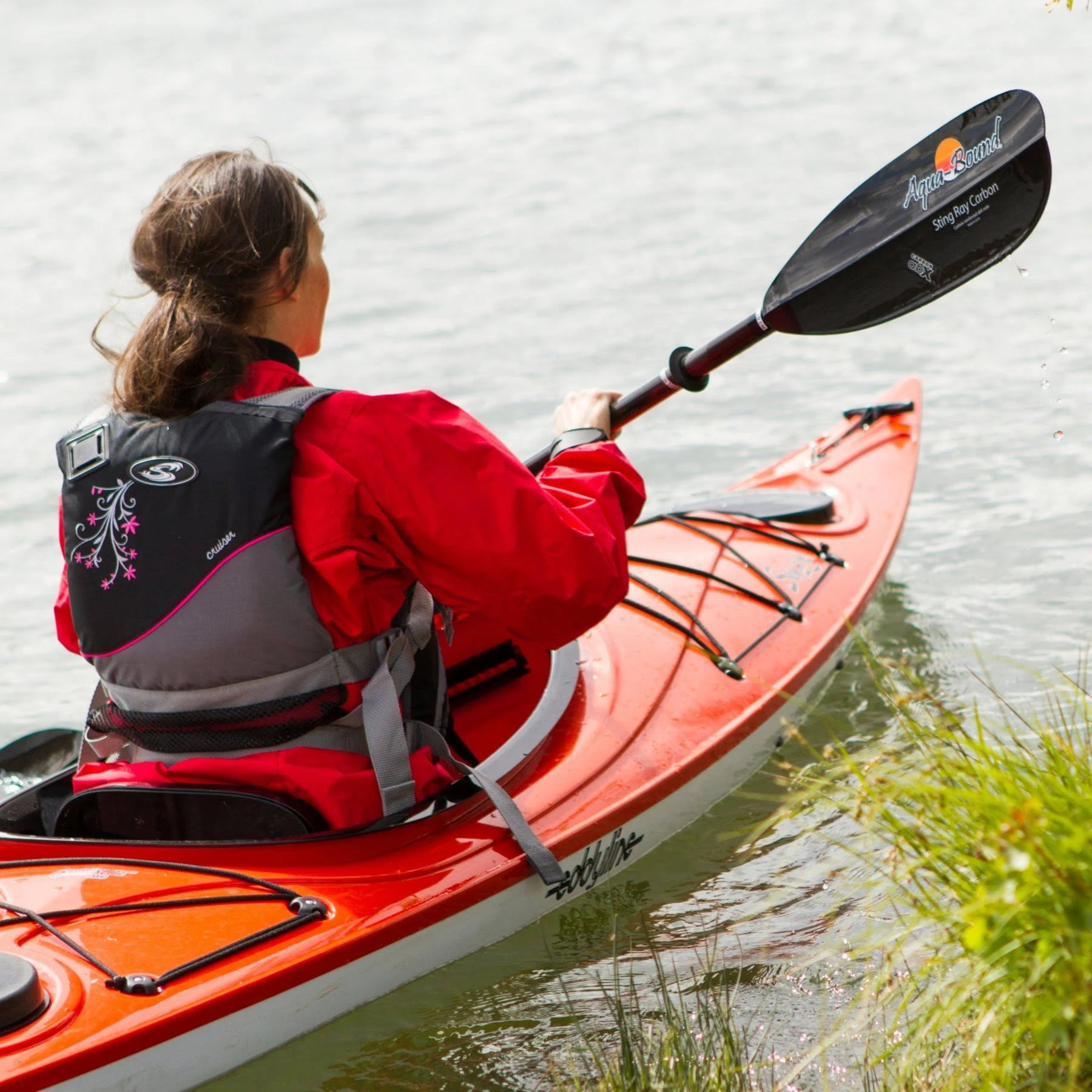 Aqua-Bound Sting Ray Carbon Kayak Paddle Small 2-Piece Posi-Lok Black W82080