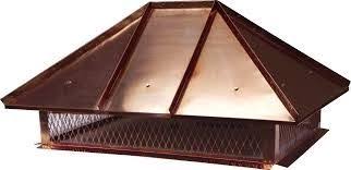 Copper Top Mount Hip and Ridge Multi Flue Hinged Chimney Cap CTMHR