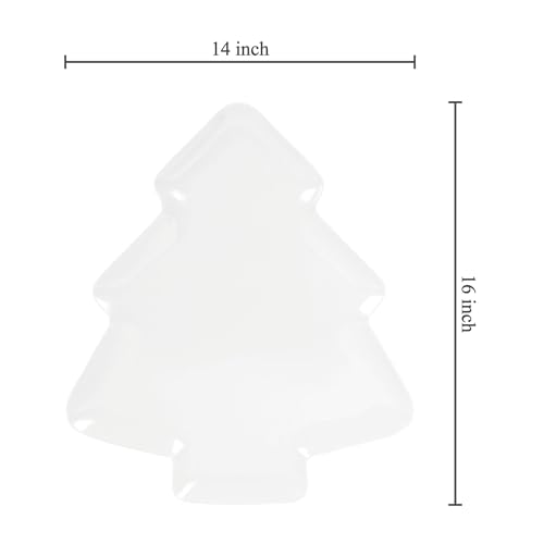 UP UPware Twinkle Christmas Tree Melamine Serving Platter, Red, 16 x 14 Inch O133