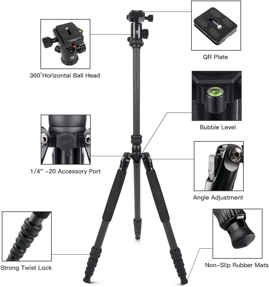 SIRUI Traveler 7C Carbon Fiber Tripod with E-10 Panorama Ball Head Z14729
