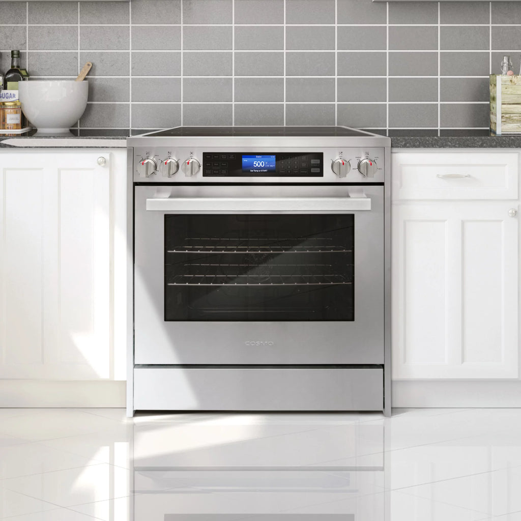 Cosmo 2 Piece Kitchen Appliance Package with 30" Microwave & Electric Range M4153
