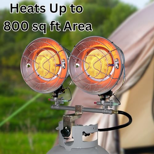 Comfort Gear Double Tank Top Portable Propane Radiant Heater, 30,000 BTUs, Outdoor Use Only A2041