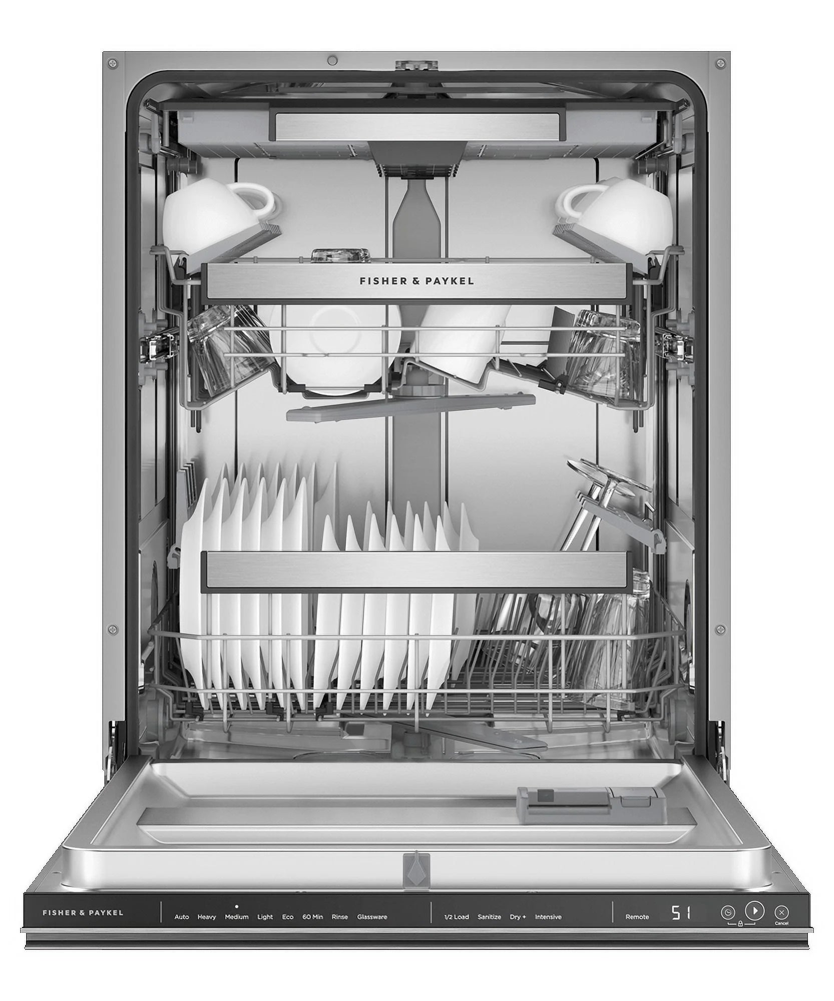 Fisher Paykel Integrated Tall Dishwasher, Panel Ready, 8 Wash Cycles V421