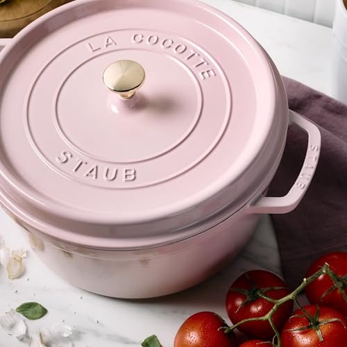 STAUB Cast Iron Dutch Oven 5.5-qt Round Cocotte, Black Matte P4487