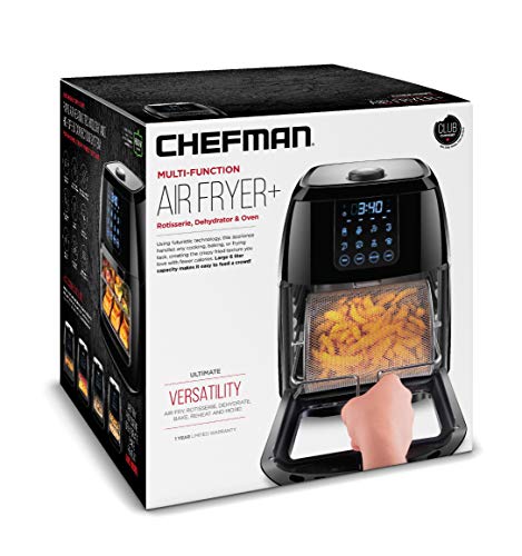 CHEFMAN Multifunctional Digital Air Fryer Rotisserie Dehydrator Convection Oven, 10L, Black H5903