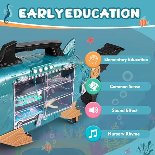 Shark Toys with LED, Music Ocean Animals Truck Set for Kids 3+ G5810