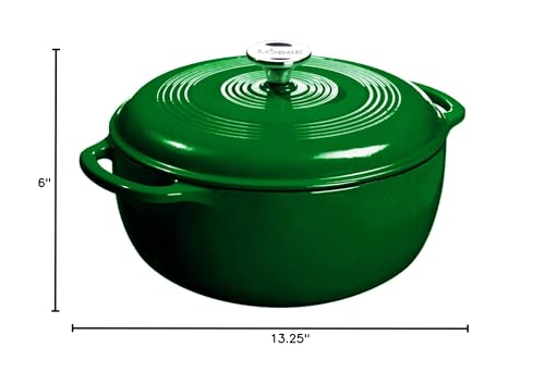 Lodge 6 Quart Enameled Cast Iron Dutch Oven with Lid, Indigo A835868