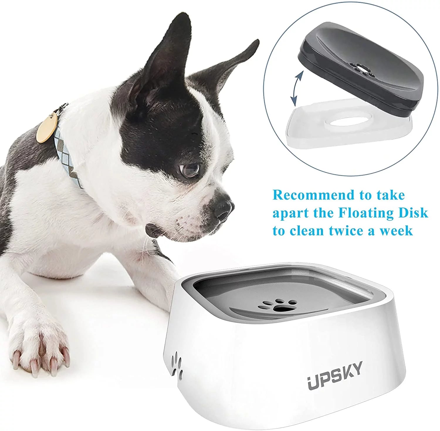 No Spill Dog Water Bowl 35oz for Dogs and Cats W468031