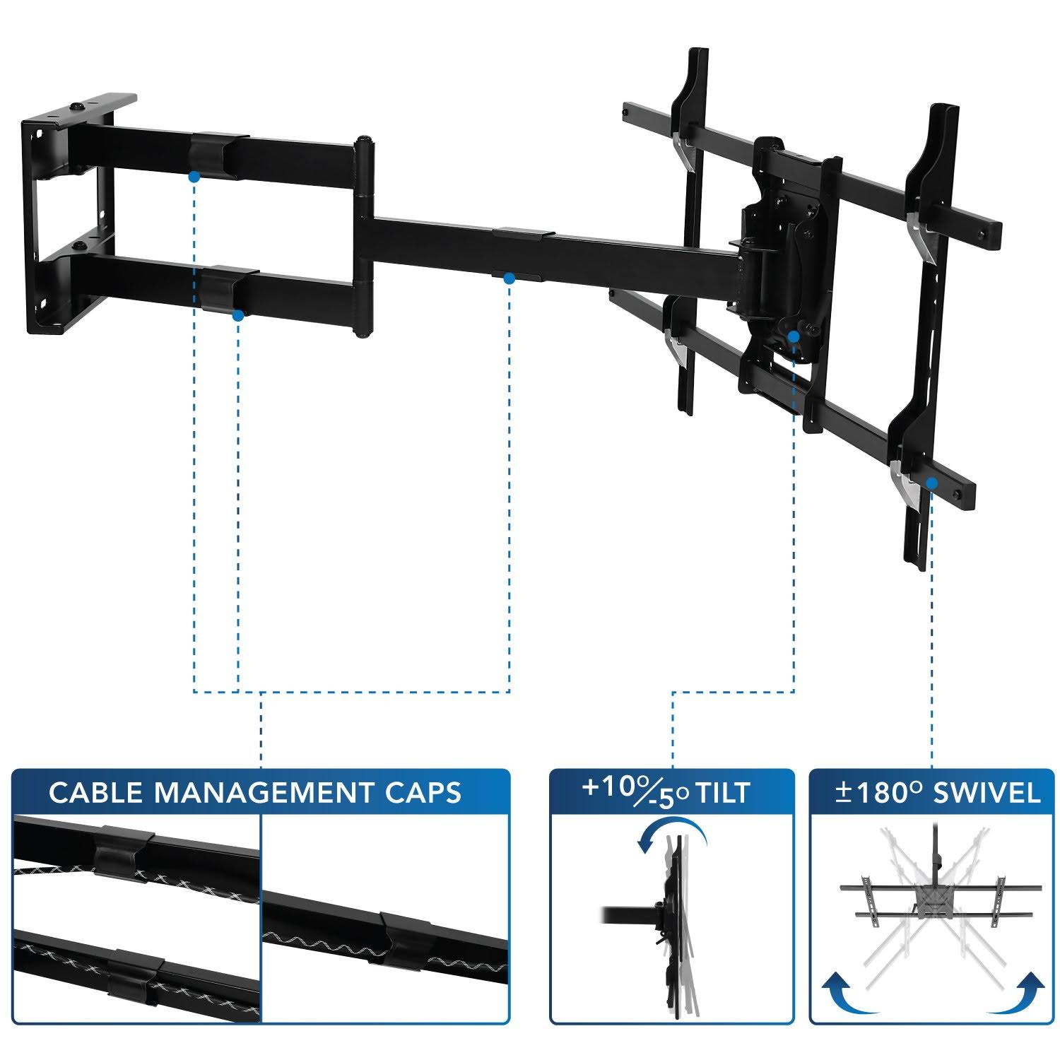 Mount-It! Extending Long Arm TV Mount for 42-70 Displays (MI-372) I480136
