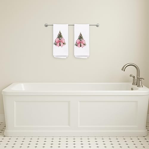 Christmas Tree Kitchen Towels - Neutral Christmas Hand Towels, 16 x 24 Inch V47794