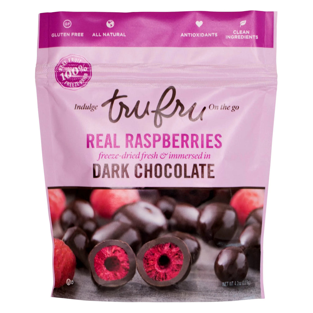 Tru Fru Dark Chocolate Dipped Freeze-Dried Raspberries, 4.2oz (Pack of 12) G194527