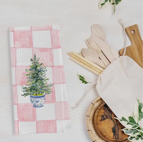 Christmas Tree Kitchen Towels - Neutral Christmas Hand Towels, 16 x 24 Inch V47794