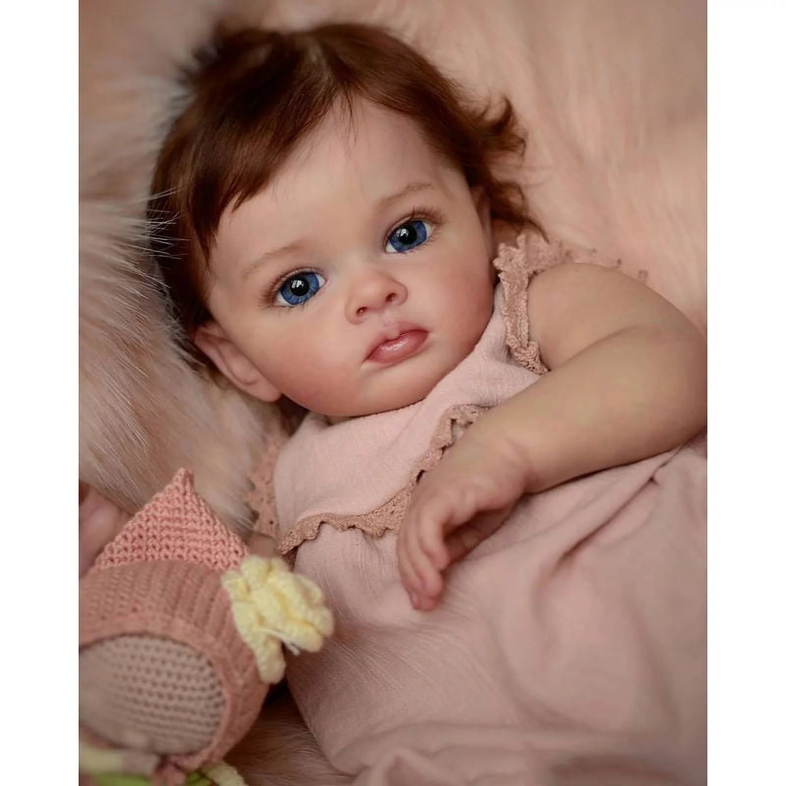 60cm Reborn Doll 24inch Realistic Princess Girl Doll Hand Rooted Hair Blue/Brown Eyes A116256