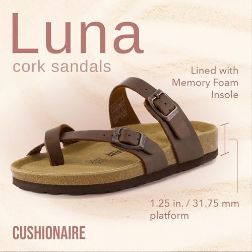 CUSHIONAIRE Women's Luna Cork Footbed Sandal I795
