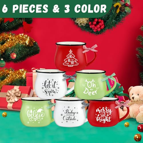 Classic Christmas Coffee Mug Set of 4, 12 oz Ceramic with Gift Box V15146